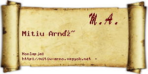 Mitiu Arnó névjegykártya